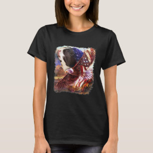 Guinea Gris American Flagga 4:e juli Oberoende EEG T Shirt