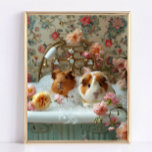 Guinea Gris Art, Guinea Gris i Bathtub Art Poster<br><div class="desc">Öka din badrumsdekoration med vårt bedövande kanvastryck med en lekfull guineansk Gris som njuter av en avslappnande fullt av bubblor och vackra blommor. Den här charmerande teckningen ger ditt space en aning värme och personlighet,  skapar att det känns mer inbjudande och glatt.</div>