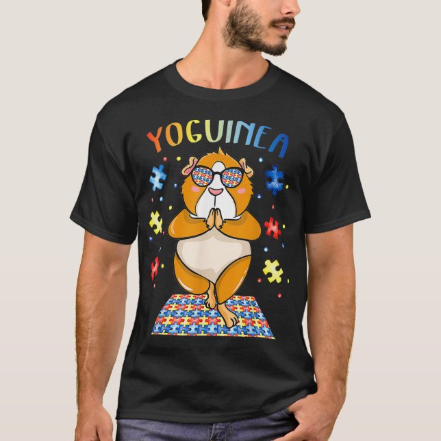 Guinea Gris Autism Yoga  T Shirt (Framsida)