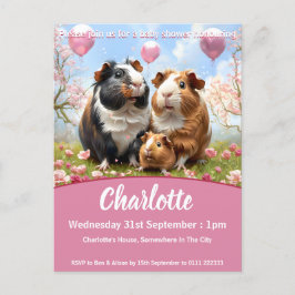 Guinea Gris Baby Shower Inbjudan Vykort