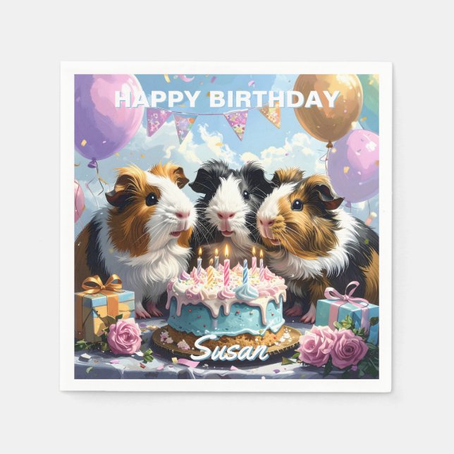 Guinea Gris Birthday Pappersservett (Framsidan)