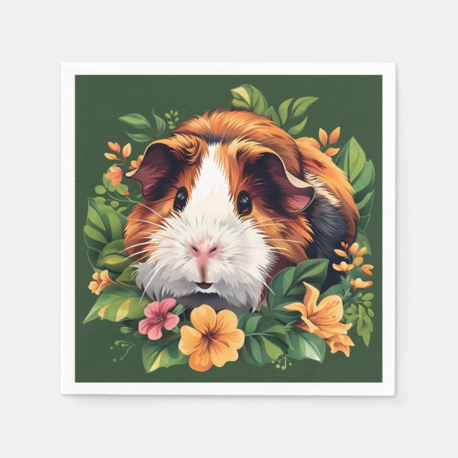 Guinea Gris bland Blommor Pappersservett (Framsidan)