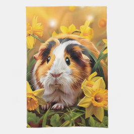 Guinea Gris bland Daffodils Kökshandduk