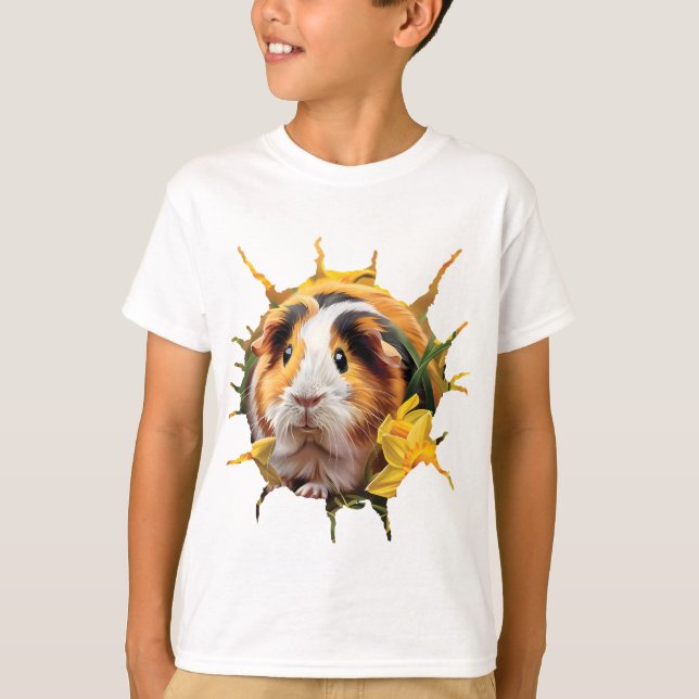 Guinea Gris bland Daffodils T-Shirt (Framsida)