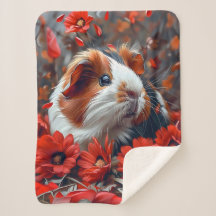 Guinea Gris bland Röda blommor