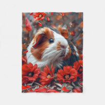 Guinea Gris bland Röda blommor