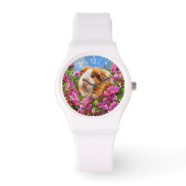 Guinea Gris bland Rosa Flowers Armbandsur