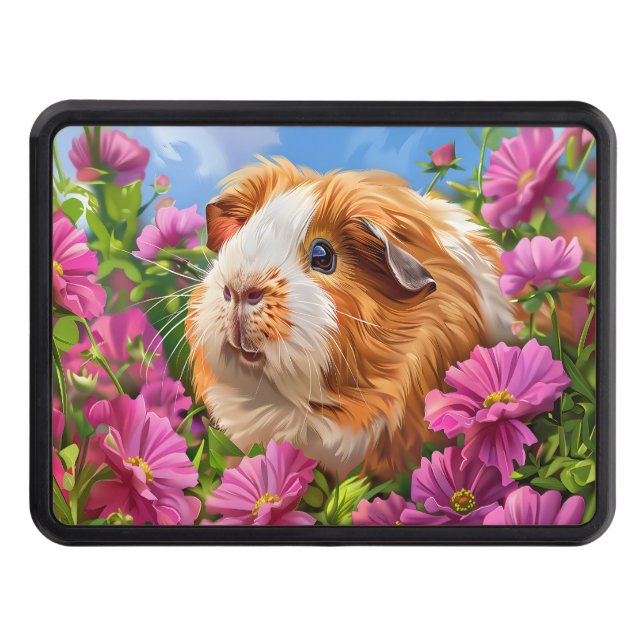 Guinea Gris bland Rosa Flowers Dragkroksskydd (Framsidan)