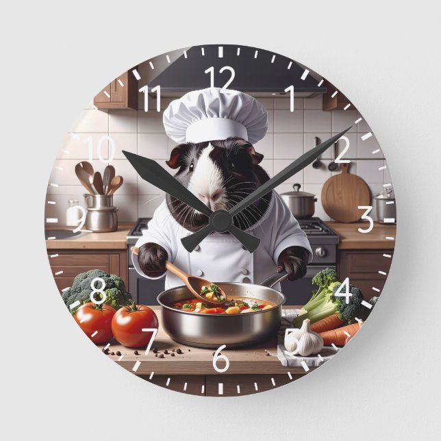 Guinea Gris Chef Rund Klocka (Framsida)