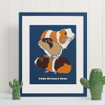 Guinea Gris Collage Personlig Poster<br><div class="desc">Lägg till ett namn- eller ett anpassningsbar-meddelande om du vill skapa en poster som är perfekt för att dekorera ditt rum. Den här poster innehåller realistiska illustrationer av marint grisar i stil som ställs in mot en marin blå bakgrund med ditt meddelande nedanför bilden.</div>