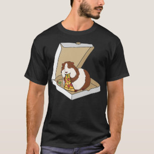 Guinea Gris Eating Pizza Funny Pet Owner Gift Prem T Shirt