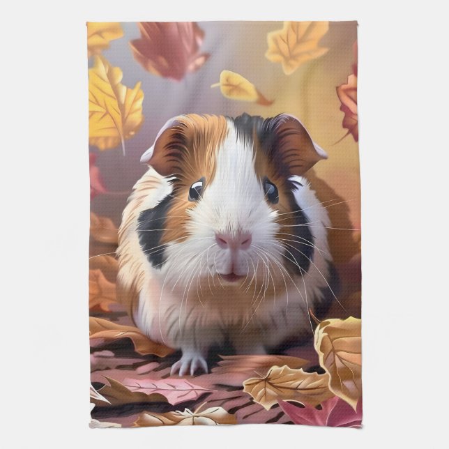 Guinea Gris & Falling Höst löv Kökshandduk (Vertikal)