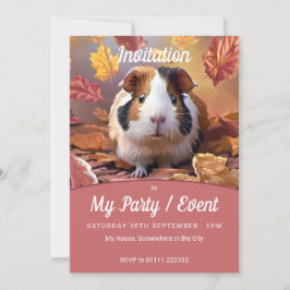 Guinea Gris & Falling Höst löv Party / Händelse Inbjudningar