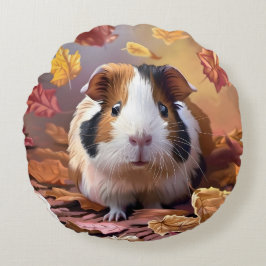 Guinea Gris & Falling Höst löv Rund Kudde