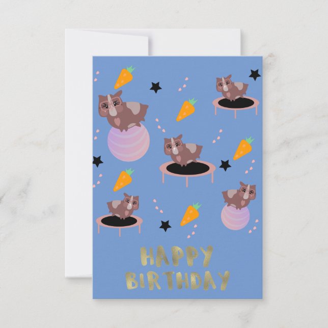 Guinea Gris Fitness Gym Funny Design Kort (Framsida)