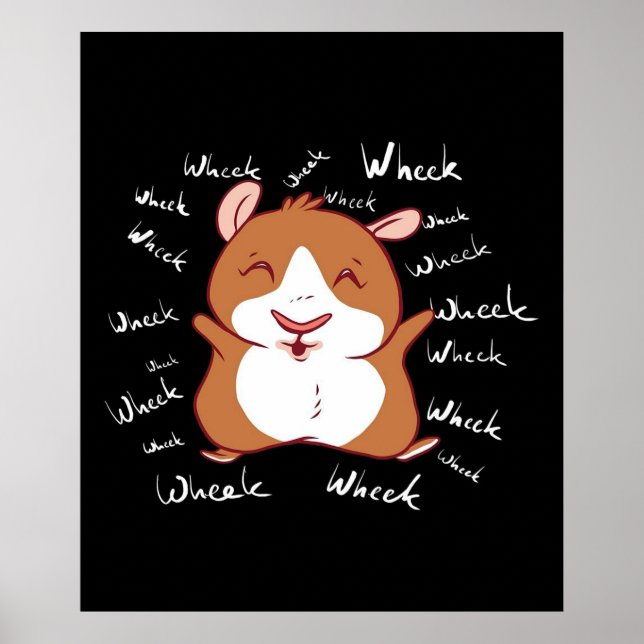 Guinea Gris | Funny Guinea Gris Gifts Wheek Poster (Framsidan)