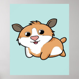 Guinea Gris | Funny Tecknad Guinea Gris Gift Älska Poster