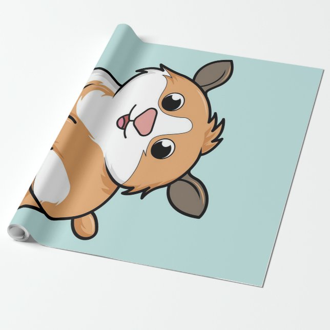 Guinea Gris | Funny Tecknad Guinea Gris Gift Älska Presentpapper (Utrullad)