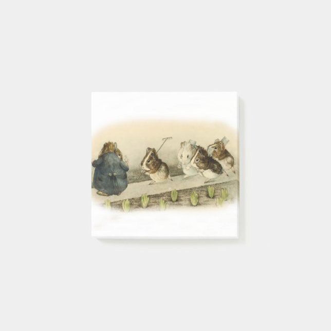 ’Guinea Gris Garden’ av Beatrix Potter Post-it Block (Framsida)