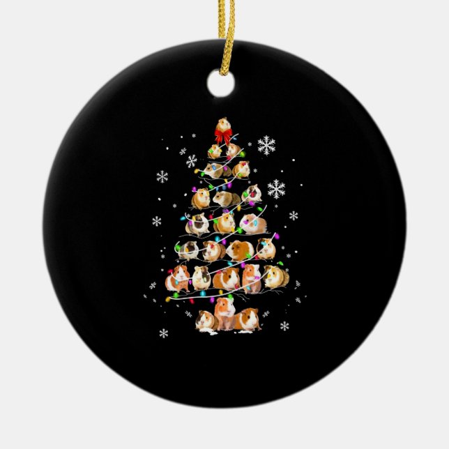 Guinea Gris Gift | God jul Guinea Gris Julgransprydnad Keramik (Framsidan)