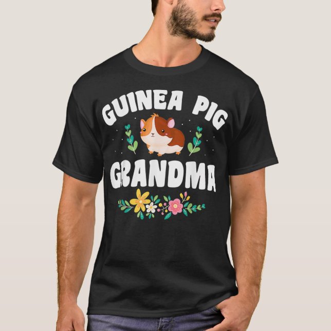 Guinea Gris Grandma Pet Owner T Shirt (Framsida)