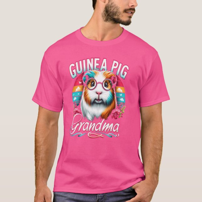 Guinea Gris Grandma Retro Stil T Shirt (Framsida)