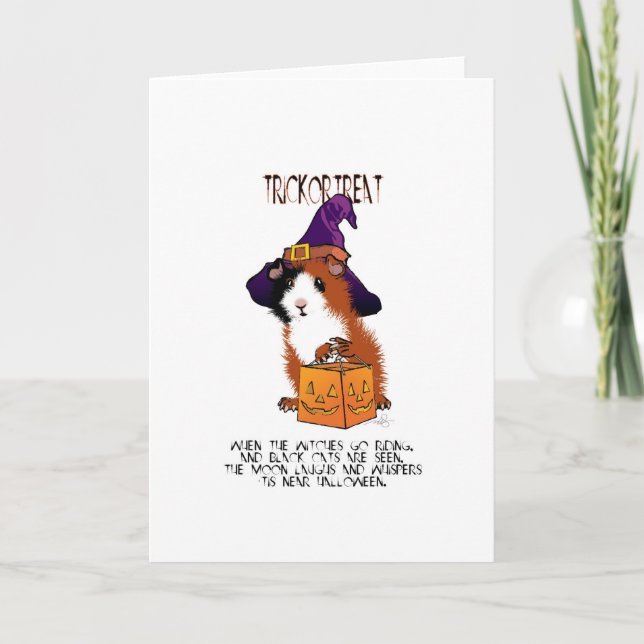 Guinea Gris Halloween-kort Kort (Framsida)