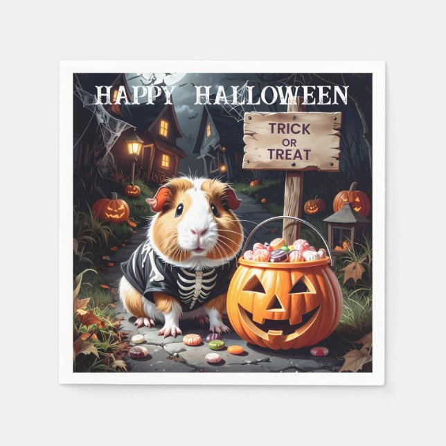 Guinea Gris Halloween Pappersservett (Framsidan)