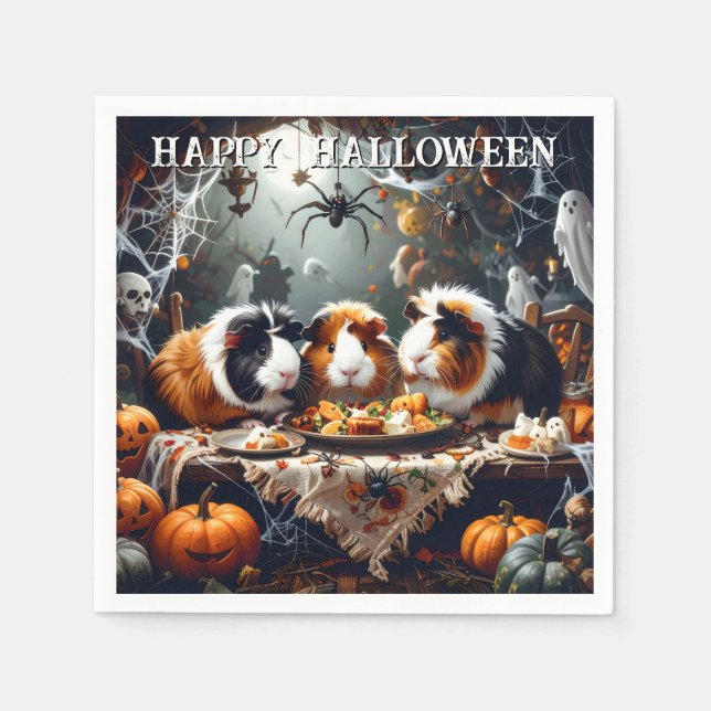 Guinea Gris Halloween Pappersservett (Framsidan)