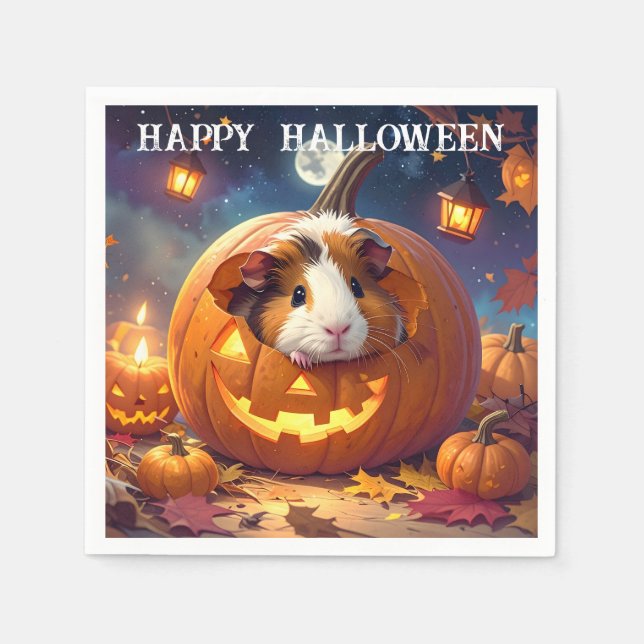 Guinea Gris Halloween Pappersservett (Framsidan)