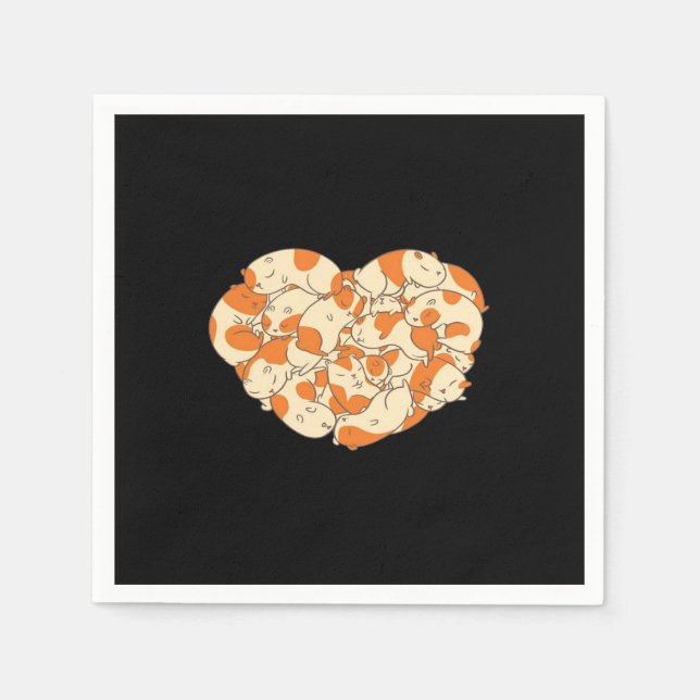 Guinea Gris Heart Kärlek | Cute Baby Guinea Gris Pappersservett (Framsidan)