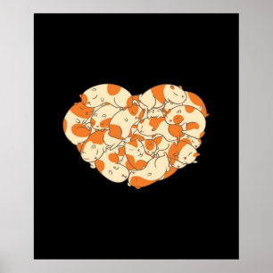 Guinea Gris Heart Kärlek Cute Baby Guinea Gris Poster