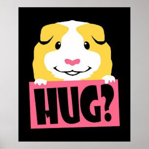 Guinea Gris Hug Cavy Funny Guinea Gris Cute Pe Poster