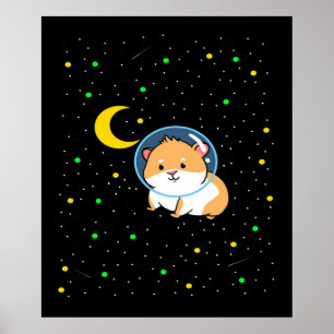 Guinea Gris i rymden Cute Astronomy Guinea Gris Poster
