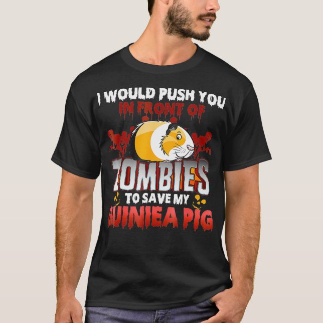 Guinea Gris, jag vill pressa dig framför Zombies T Shirt (Framsida)