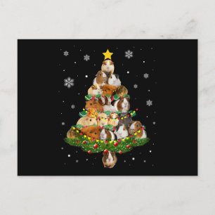 Guinea Gris Julgran Santa Hat Julafton Ljus Vykort
