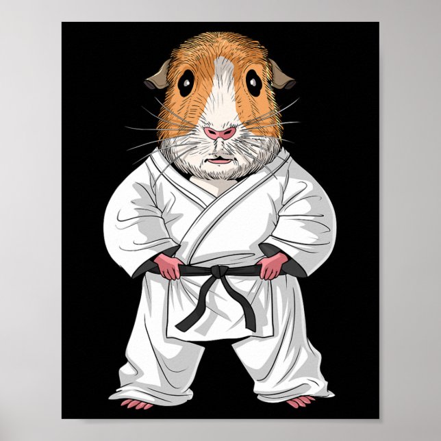 Guinea Gris Karate Ninja Jiu-jitsu Taekwondo Marti Poster (Framsidan)