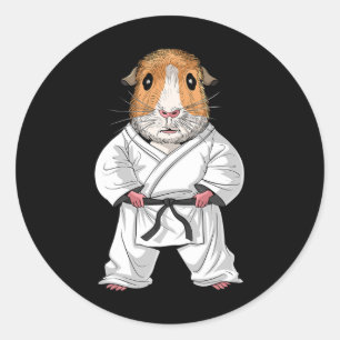 Guinea Gris Karate Ninja Jiu-jitsu Taekwondo Marti Runt Klistermärke