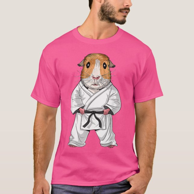Guinea Gris Karate Ninja Jiu-Jitsu Taekwondo Marti T Shirt (Framsida)