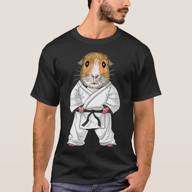 Guinea Gris Karate Ninja JiuJitsu Taekwondo Arts T Shirt (Framsida)