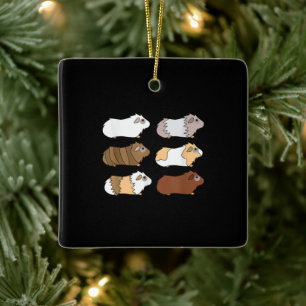 Guinea Gris   Kärlek Guinea Gris Wheek Wheek Matar Julgransprydnad Keramik