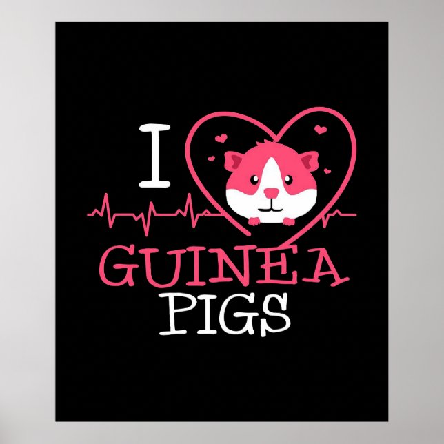 Guinea Gris Kärlek Rodent | Heartslag Guinea Gris Poster (Framsidan)