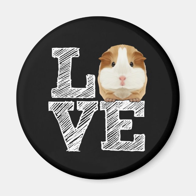 Guinea Gris Kärlek Rodent Wheek Magnet (Framsidan)
