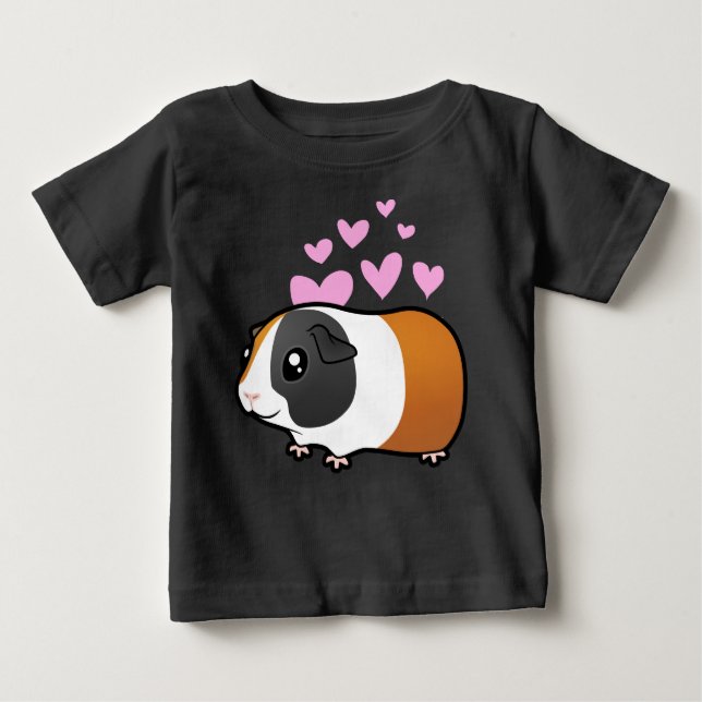 Guinea Gris Kärlek (slätt hår) Tee (Framsida)