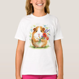 Guinea Gris, Kavia, Cavy, Flowers T-Shirt