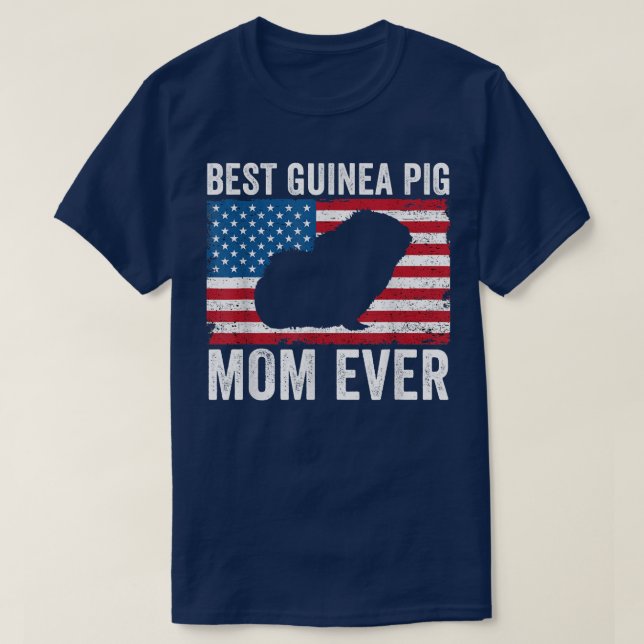 Guinea Gris Mamma Amerikanska Flagga Funny Guinea  T Shirt (Design framsida)
