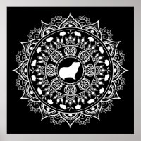 Guinea Gris Mandala Art