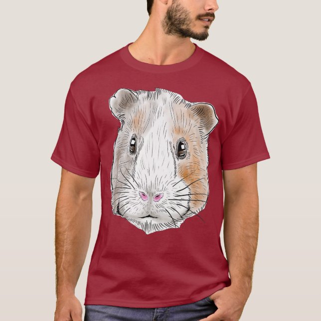 Guinea Gris Matching Cute Hårig Potato Mamma Cavy T Shirt (Framsida)