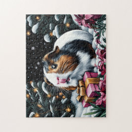 Guinea Gris med julklappar Pussel