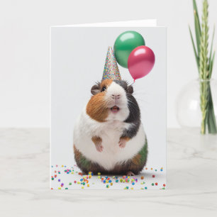 Guinea gris med Party Hat Foleting Card Tack Kort